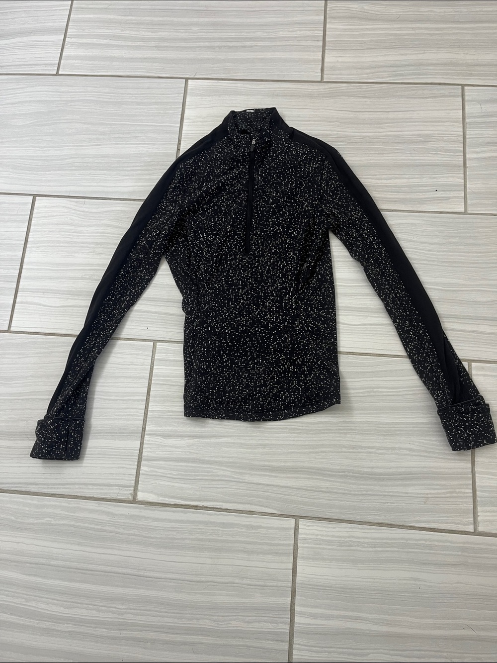 lululemon athletica Black Speckled Quarter-Zip Long Sleeve